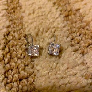 FREE SHIPPING APPLIED AT CHECKOUT! Cubic zirconia square shape diamond earrings